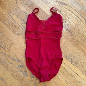 Danza Red Dance Leotard, Adult S/M